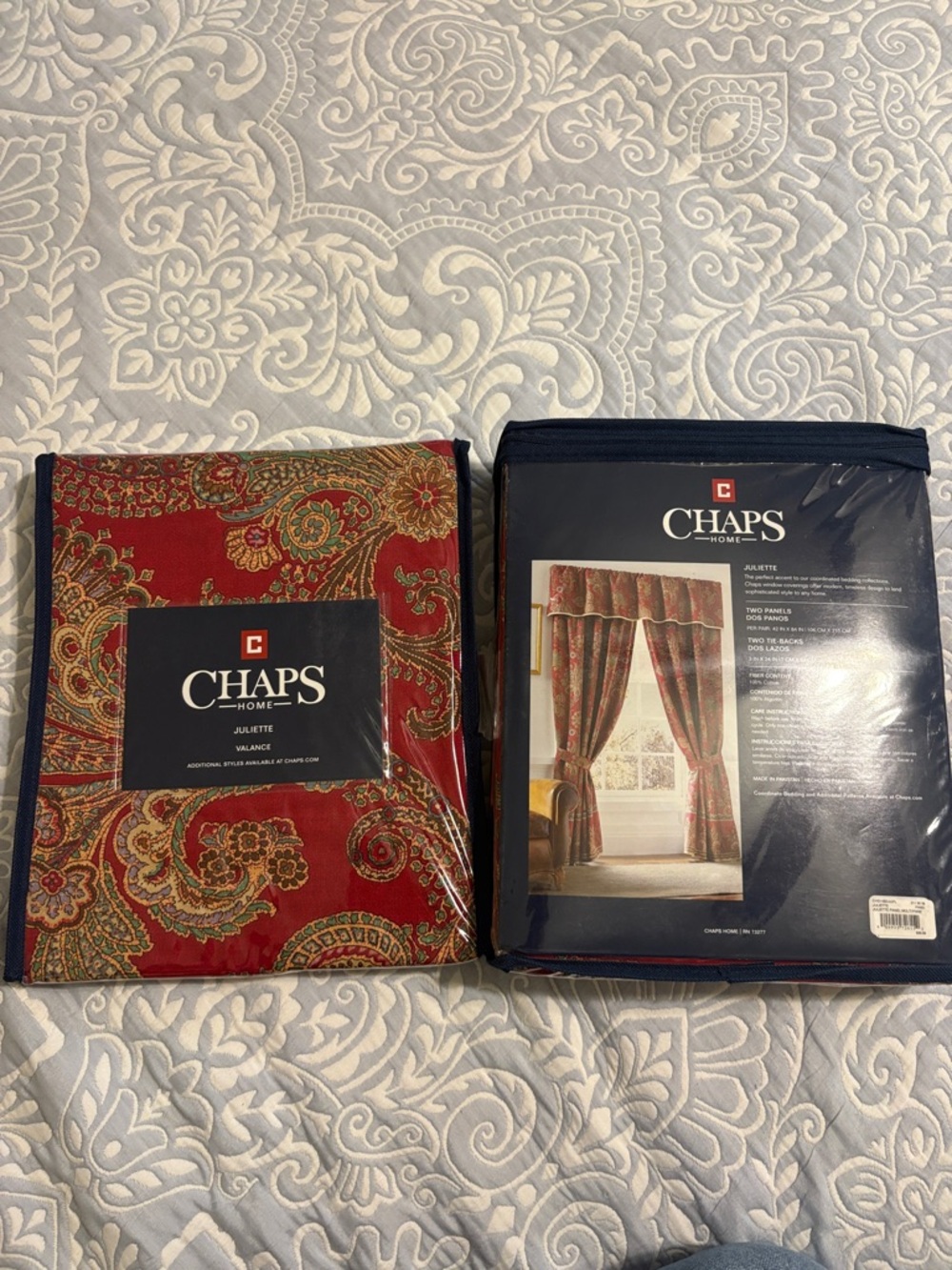 Chaps Red Paisley Juliette Valance Set